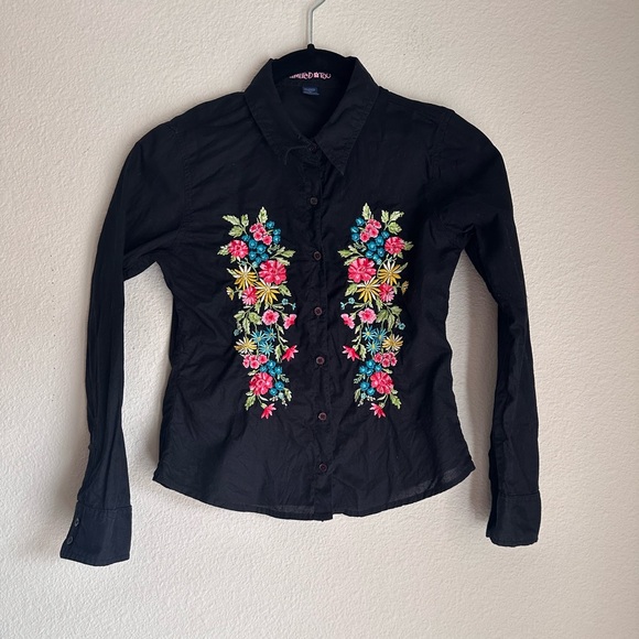 VTG Y2K Limited Too Girl’s Embroidered Button Down - Picture 1 of 5